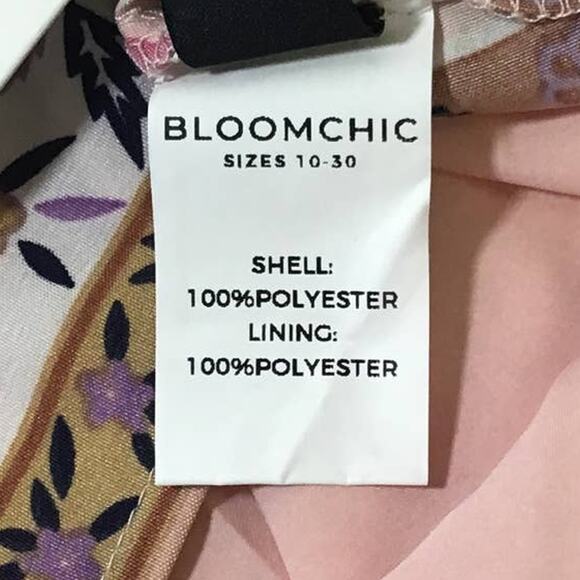 BLOOMCHIC 14-16 Plus 1X Pink Halter Floral Boho Sleeveless Midi Dress NWT 0B7 - Picture 4 of 5